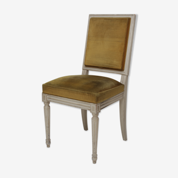 Chaise en bois et velour solide