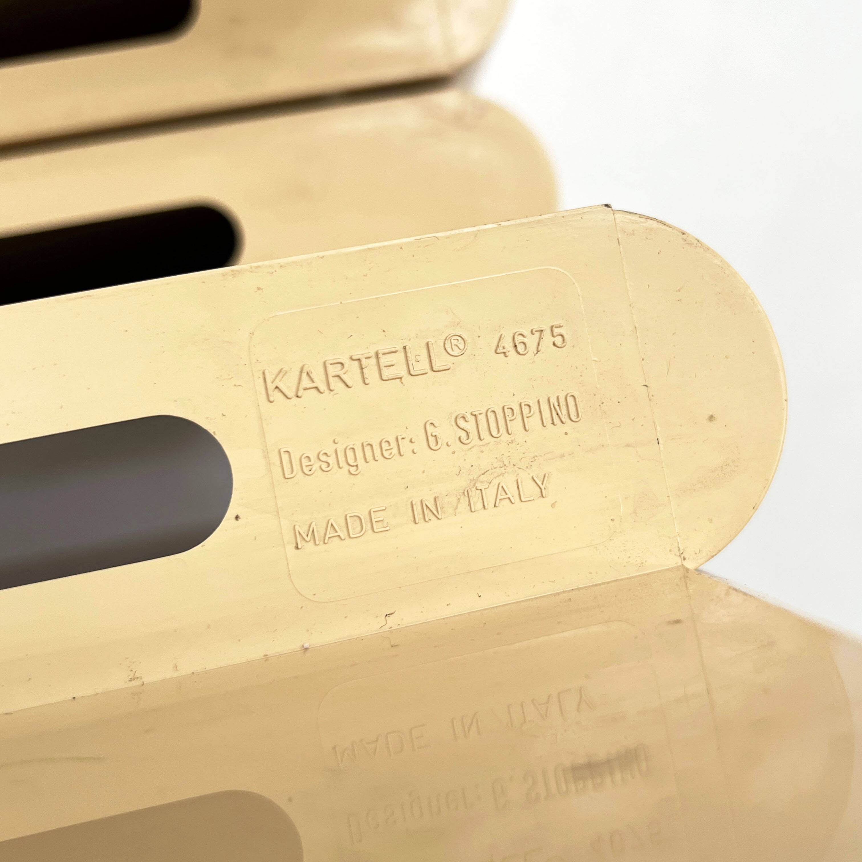 Cream magazine rack by Giotto Stoppino for Kartell, 1970