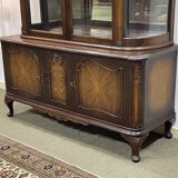 English 2-body mahogany display cabinet from the 70s