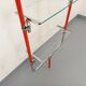 Modular bookshelf in vintage Bauhaus style, red metal, chrome.