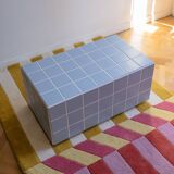 Ceramic coffee table-rectangular-tiles-blue-matte blue--Tile table