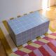 Ceramic coffee table-rectangular-tiles-blue-matte blue--Tile table