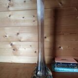 Large old soliflore vase. Signed with a multicolored candy. French glass.