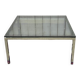 Chrome coffee table with a glass top from the 1980s.