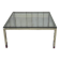 Chrome coffee table with a glass top from the 1980s.