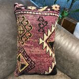 Handmade wool lumbar kilim pillow