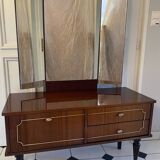 Scandinavian dressing table with triptych mirror