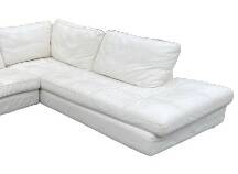 Leather sofa, white leather corner sofa, Crozatier