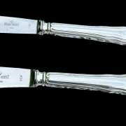 4 silver-plated metal table knives Ravinet D'Enfert model Filet Contours