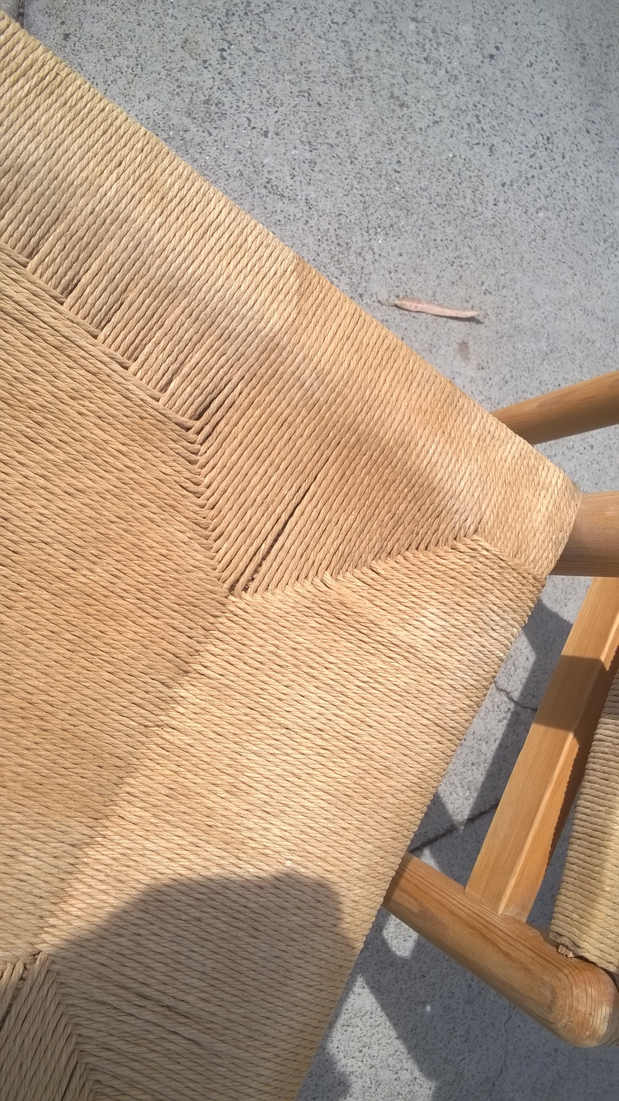 Set of 6 rope and pine chairs