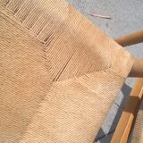 Set of 6 rope and pine chairs