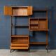 Vintage 20thc italian modular teak wall cabinet c.1960
