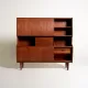 Danish Teak Highboard with Bar Cabinet