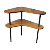 Angle shelf Boomerang wood and metal, 60's