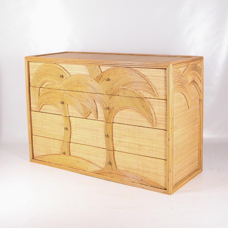 Commode en rotin à 4 tiroirs