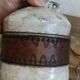 Alexandre Kostanda Rare Ceramic Leather-Rigged Lamp Base 1960