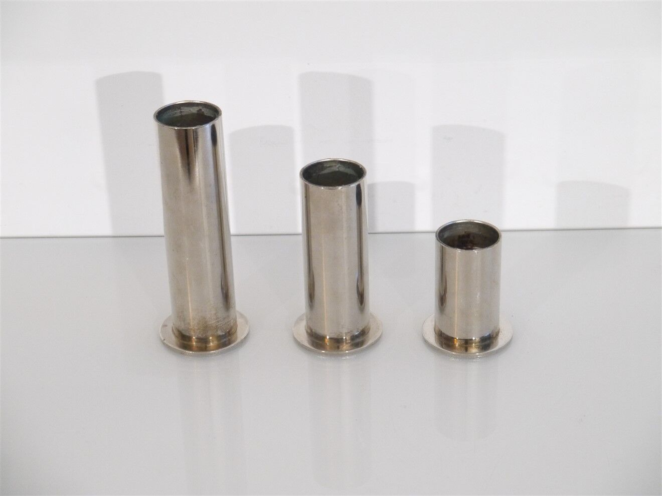 Set of vintage metal candle holders 1970