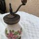 Vintage painted ceramic and wood pepper mill – Brand M – Decor