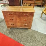 Walnut art deco chest of drawers