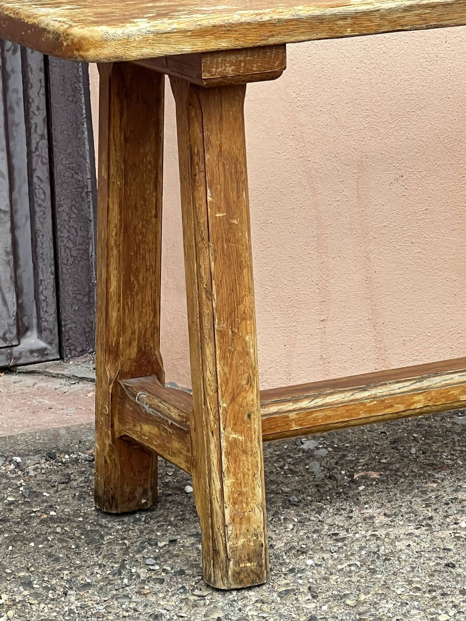 Solid wood bench, French craftsmanship, 102cm