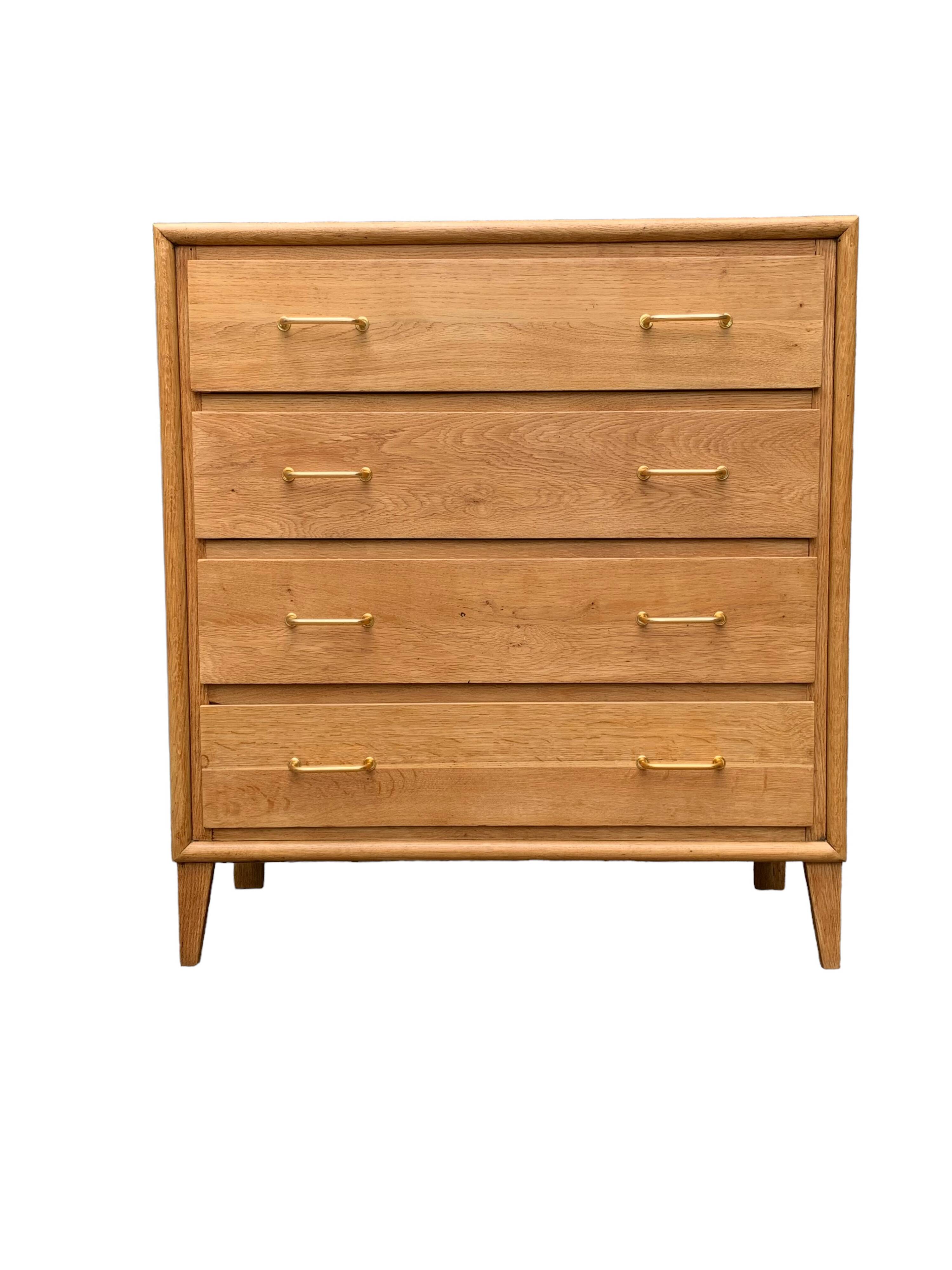Commode pieds compas et chêne brut massif  1960