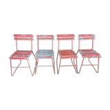 4 anciennes chaises de bistrot brasserie ancre 40's