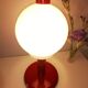 Lampe champignon en acier laqué et opaline, bubble gum, space age, 1970