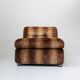 Vintage armchair from the 1970s, by Europoltrona Italy, brown striped velvet, Space Age design.