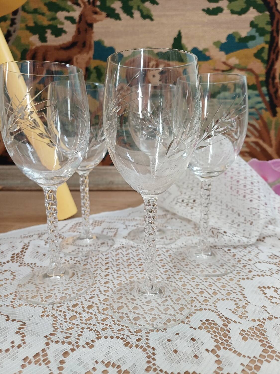 Crystal D'Arques footed glasses