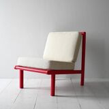 Chaise scandinave vintage rouge cerise