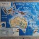 Vintage school map mdi Oceania - South America.