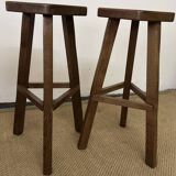Pair of Vintage Brutalist Bar Stools