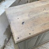 XXL walnut trade counter with multiple drawers