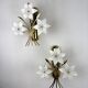 Pair of hibiscus floral sconces, Murano glass, Italy, 1970s
