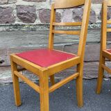 Lot of 4 vintage art deco chairs 1950 mid-century furniture damaged by rené gabriel