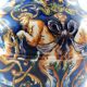 Ancien pichet/broc faïence de gien, renaissance, french ceramic/limoges/putti