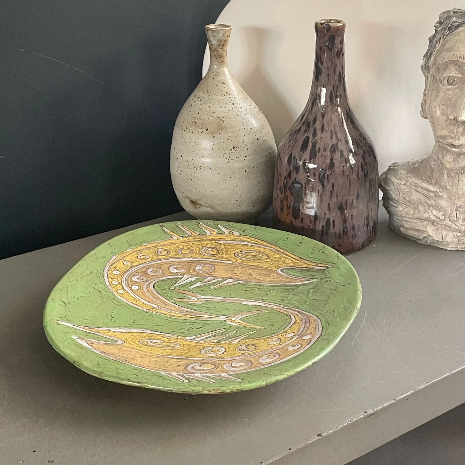 Hungarian art ceramic wall plate 1960-1970