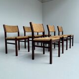 Martin Visser set of six "SE82" wenge and rush dining chairs