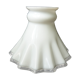 Tulipe de lampe Art Déco bi matière opaline et verre transparent