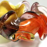 Grand cendrier/vide-poche en verre de Murano polychrome, attribué à Toso, Italie