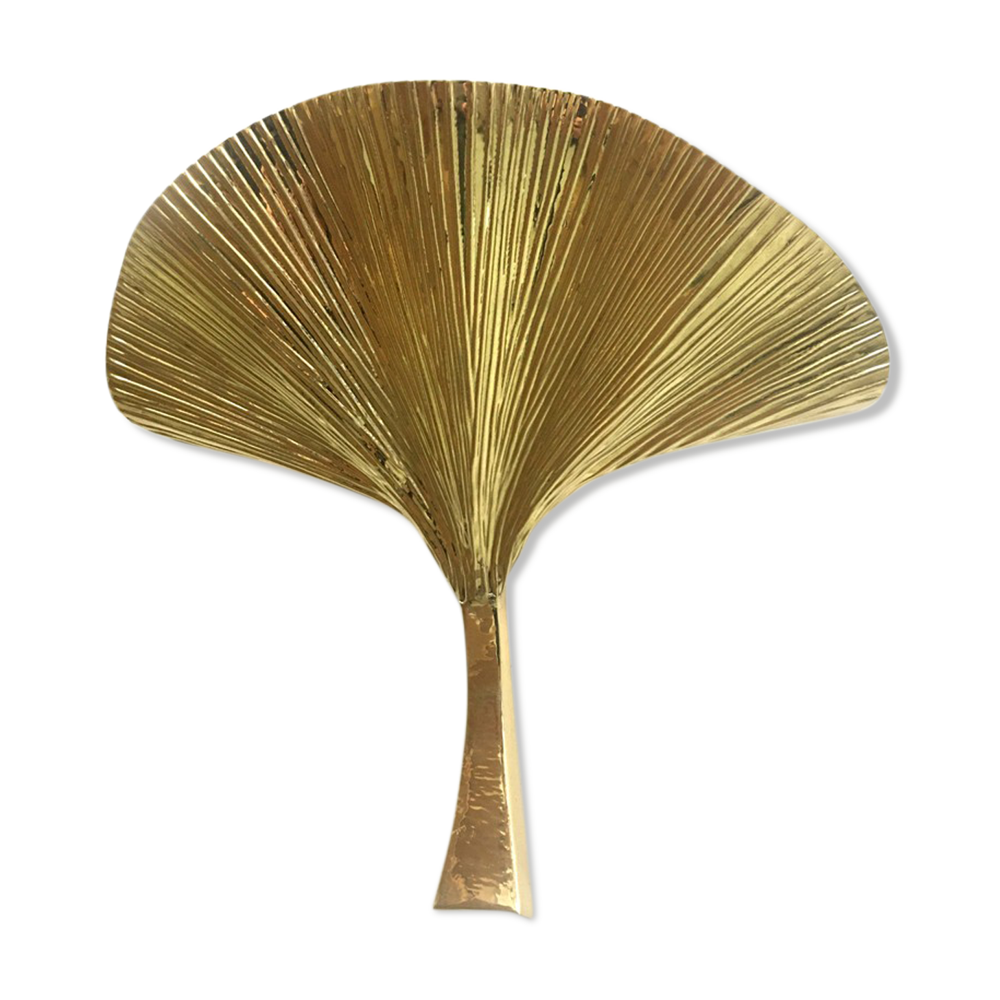 Wall lamp golden brass frame sheets by Ginko Biloba