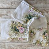 70's floral print damask tablecloth - cotton - 140x140 cm