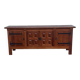 Brutalist solid oak sideboard with hand-forged iron hardware, Belgium, 1970s