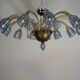 Venetian lustre in two-colour Murano glass, blue and gilded, circa 1990.