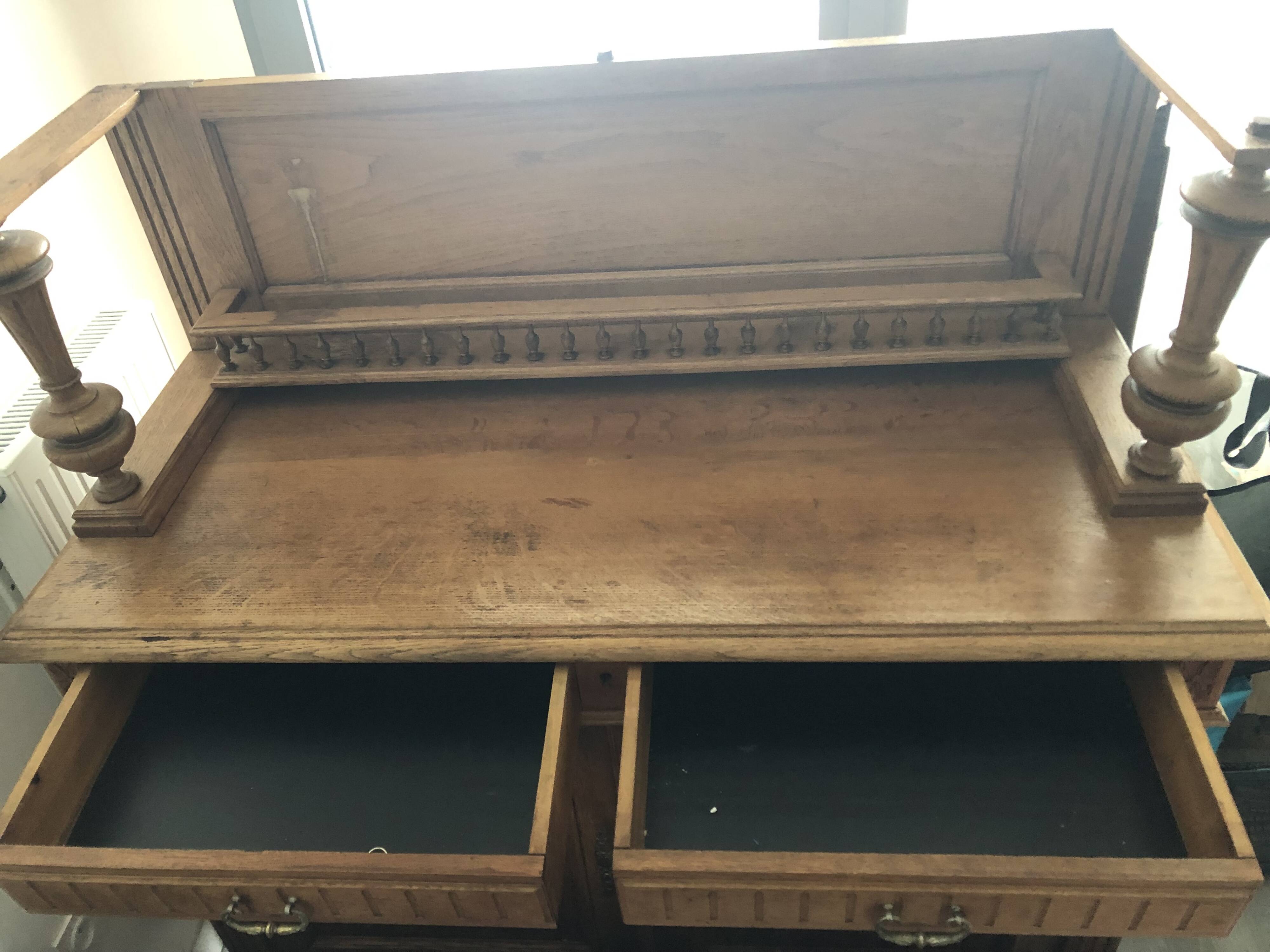 Double-body oak sideboard 1920 Henri II style