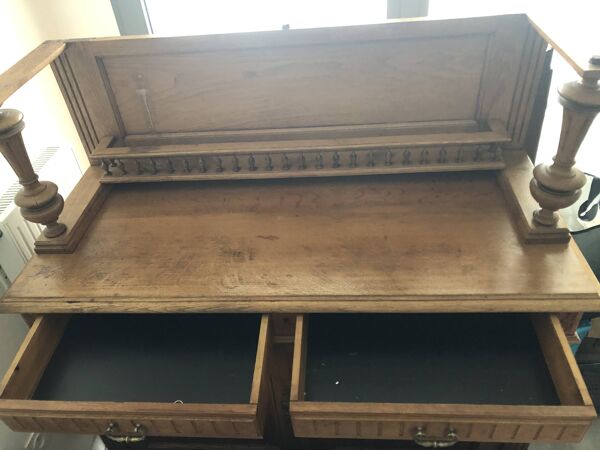 Buffet double corps en chêne 1920 style Henri II