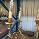 Lustre bronze à 6 lumières Louis XVI
