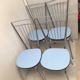 Lot de 4 chaises métal chromé années 70