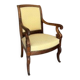 Antique armchair in solid wood – Louis Philippe / Empire style – cream fabric