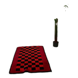Tapis à carreaux noir rouge vintage
